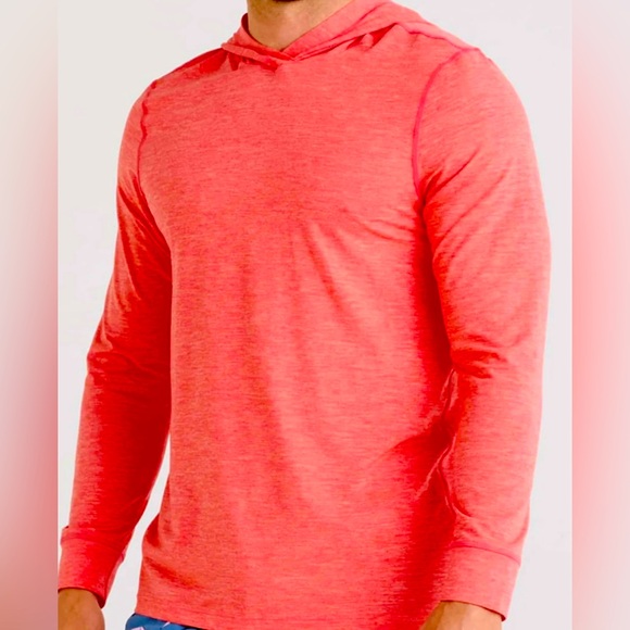 EUC Men’s SAXX Drop Temp All Day Cooling Hoodie, coral heather, size small - Picture 1 of 7
